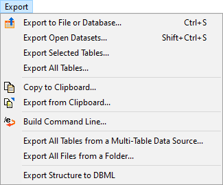 Exportizer Export Menu