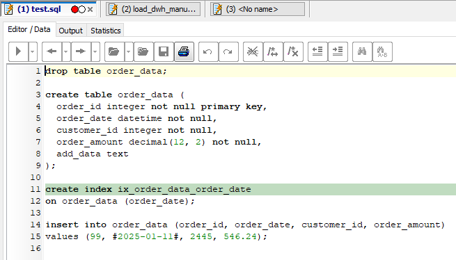 Executing multi-command SQL script