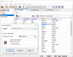 Printing data in Exportizer